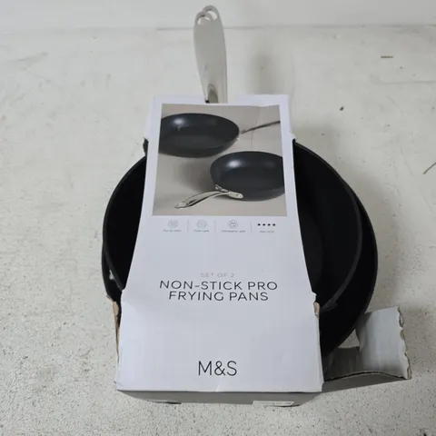 M&S SET OF 2 NON-STICK PRO FRYING PANS
