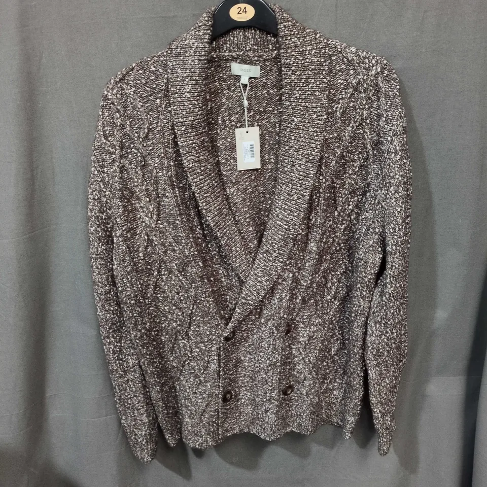 MOSS KNIT CARDIGAN, SPECKLED BROWN, WOMEN'S, SIZE L