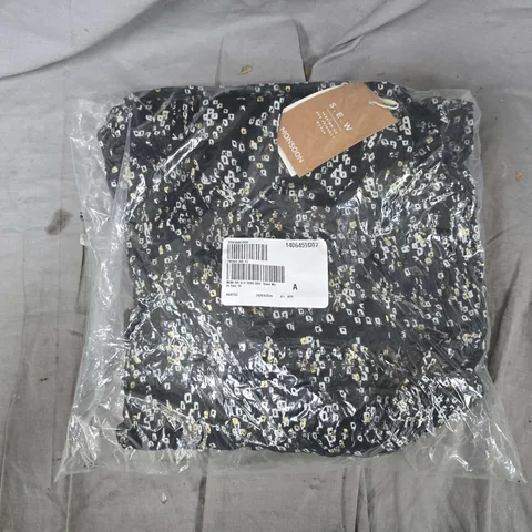 15 BAGGED MONSOON 3/4 SLEEVE SHIRT DRESSES IN BLACK MULTI - SIZE 10