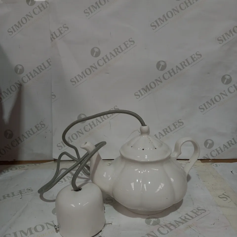 BOXED DESIGNER TEAPOT WHITE HANGING LIGHT 