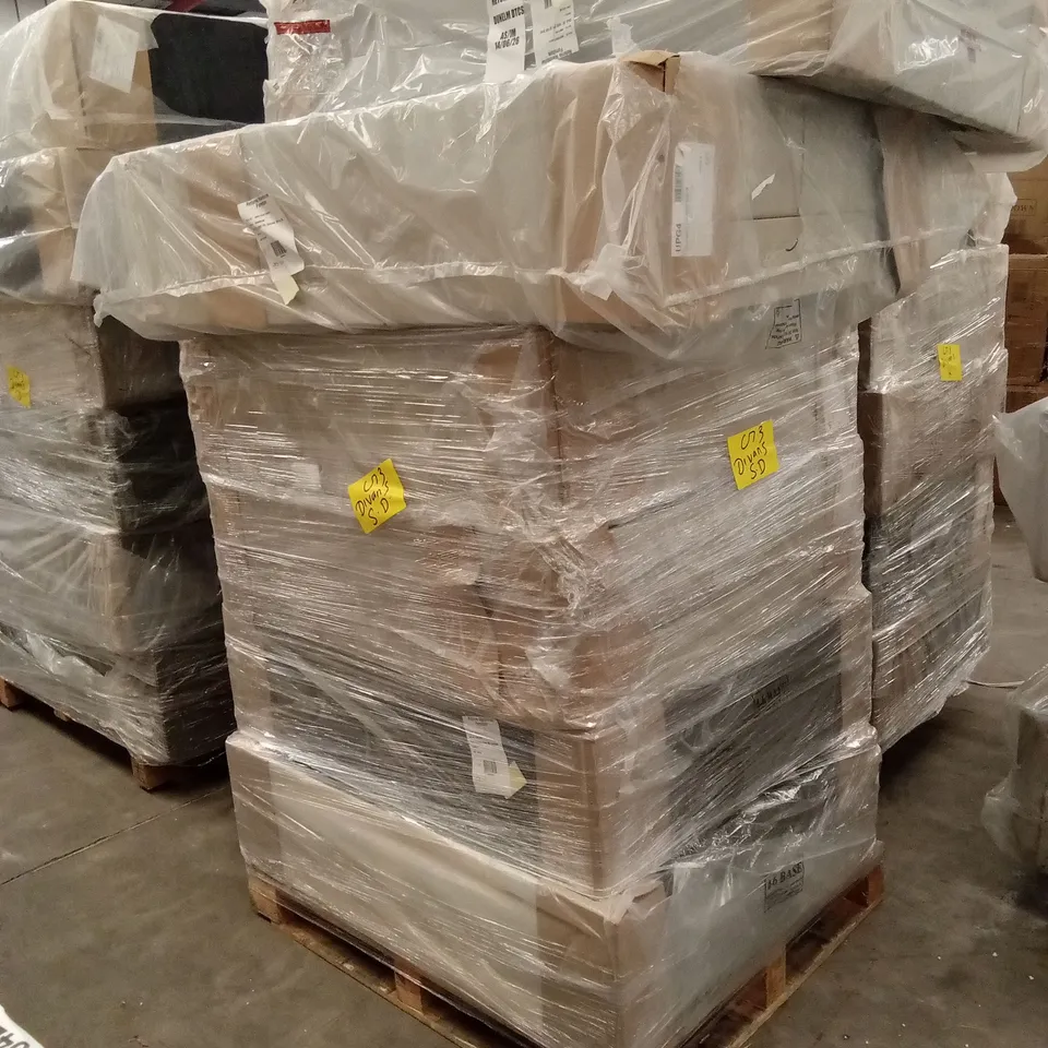 PALLET OF ASSORTED DESIGNER DIVAN BASES, SIZES AND SETS VARY