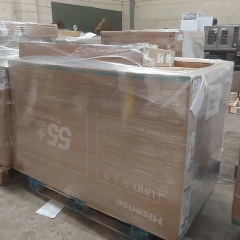 PALLET CONTAINING A LARGE QUANTITY OF ASSORTED DAMAGED TVs