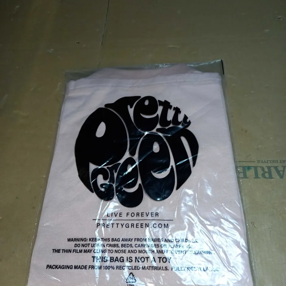 PRETTY GREEN HERRINGBONE POLO SHIRT SIZE S