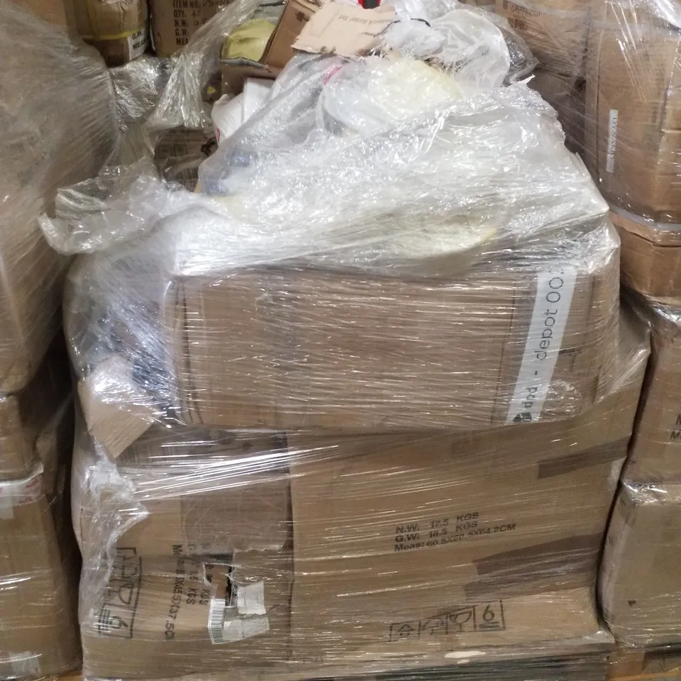 PALLET CONTAINING ASSORTED PLASTIC DUMBELL SETS & NETWORK CABINETS