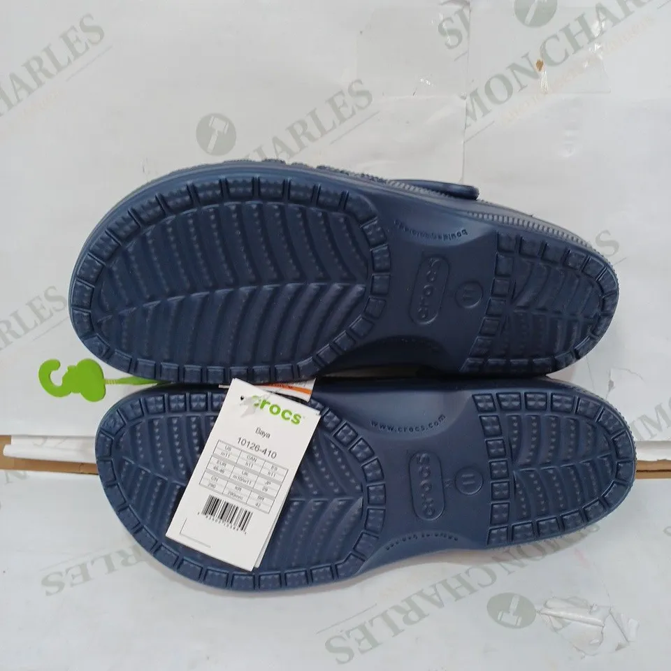 PAIR OF MEN'S ORIGINAL BAYA CROCS - NAVY / SIZE: M10 W11 UK