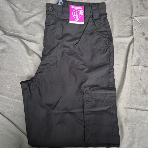 MOUNTAIN WAREHOUSE ZIP-OFF PANTS, BLACK – MEN'S CARGO TROUSERS, UK 34S (EU 50S, US 34S), WAIST 34, INSEAM 30