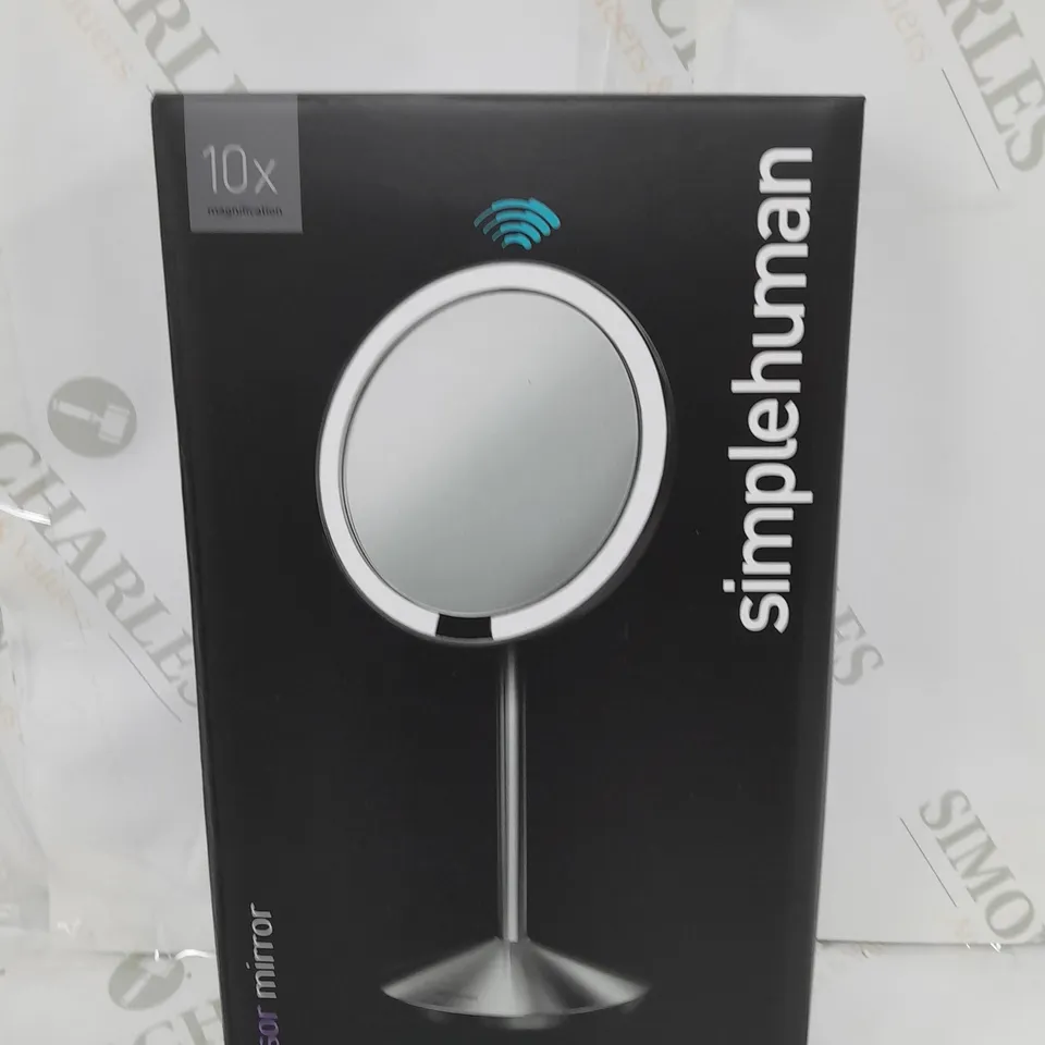 BOXED SIMPLEHUMAN SENSOR MIRROR FOLD BRUSHED 10X MAG