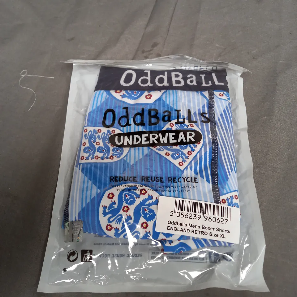 SEALED ODDBALLS UNDERWEAR MENS BOXER SHORTS ENGLAND RETRO - XL