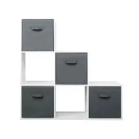 BOXED HOME GARDEN DIRECT JANE - 123 LADDER BOOKCASE WITH BASKETS - WHITE (1 BOX)