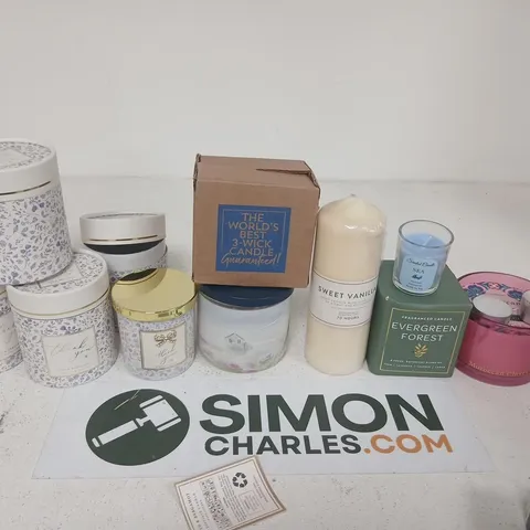 ASSORTED SCENTED CANDLES BUNDLE: OUD & BERGAMOT, SEA, EVERGREEN FOREST, MOROCCAN CLOVES IN TINS AND JARS (BOX INCLUDED)