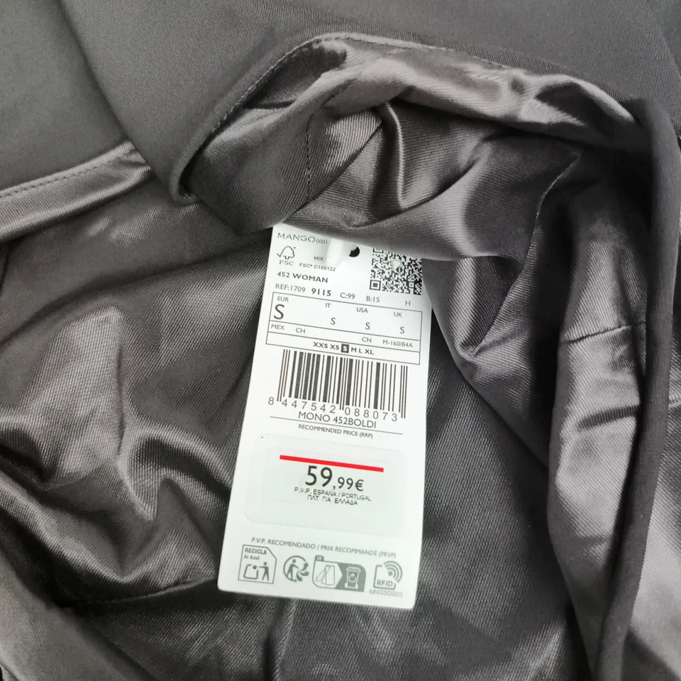 MANGO WOMEN’S TAILORED TROUSERS – SIZE S, CHARCOAL