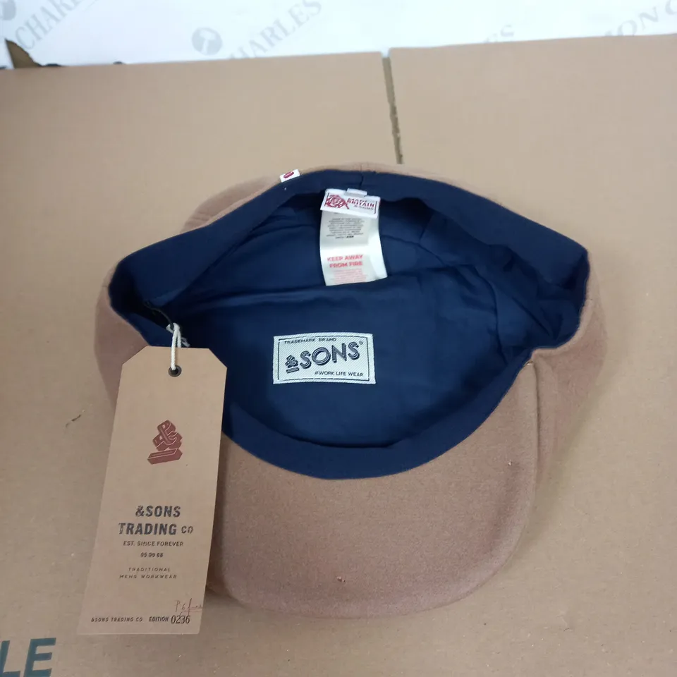 &SONS JACKSON BAKER BOY HAT IN TAN SIZE XL
