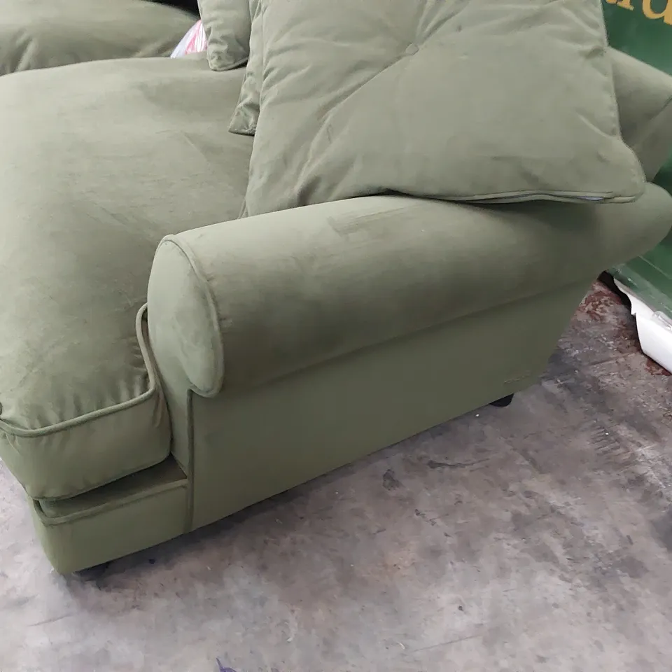 QUALITY BRITISH DESIGNER LOUNGE Co BRONWYN FOUR SEATER SOFA WOODLAND MOSS FABRIC 