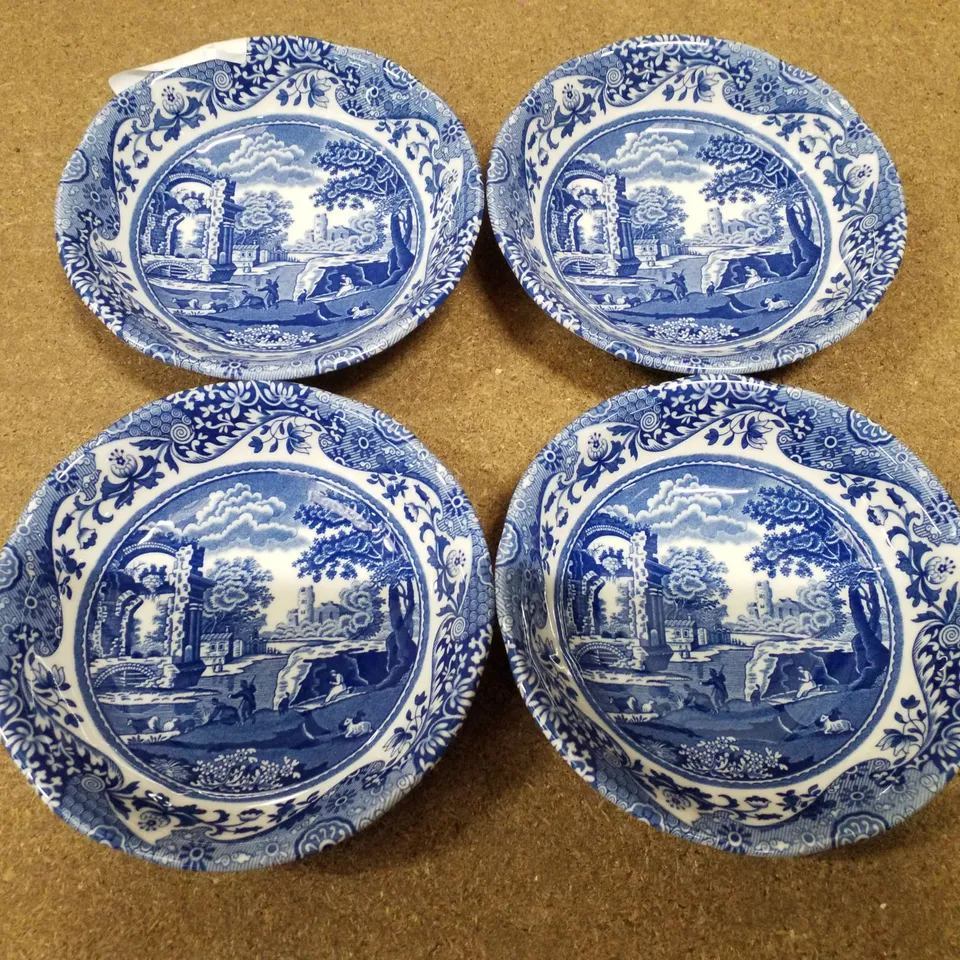 BOXED BLUE ITALIAN SMALL CEREAL BOWLS (SET OF 4)