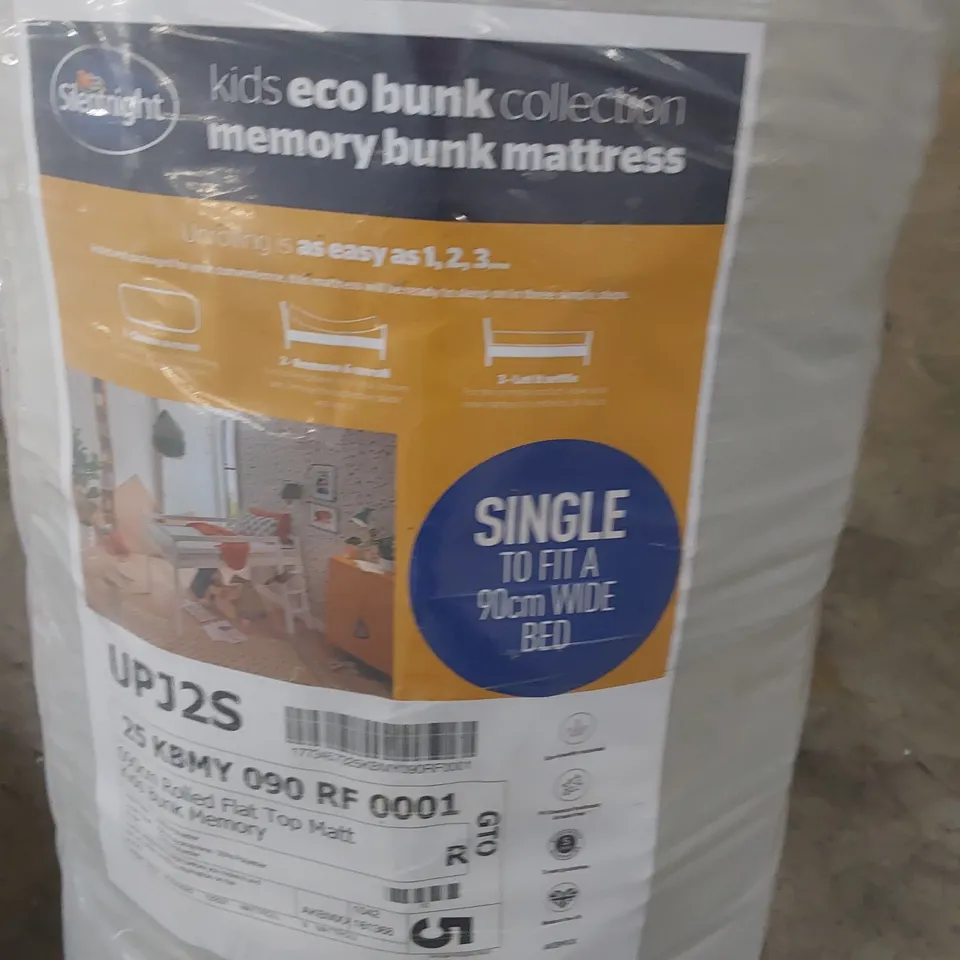 BAGGED & ROLLED 3' SINGLE SILENTNIGHT KIDS ECO BUNK MATTRESS 