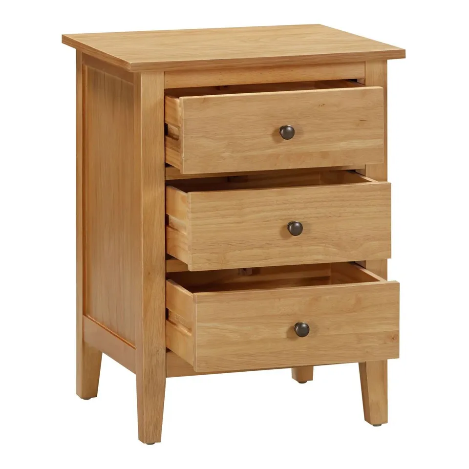 BOXED HUANG 45cm W SOLID + MANUFACTURED WOOD BEDSIDE TABLE (1 BOX)