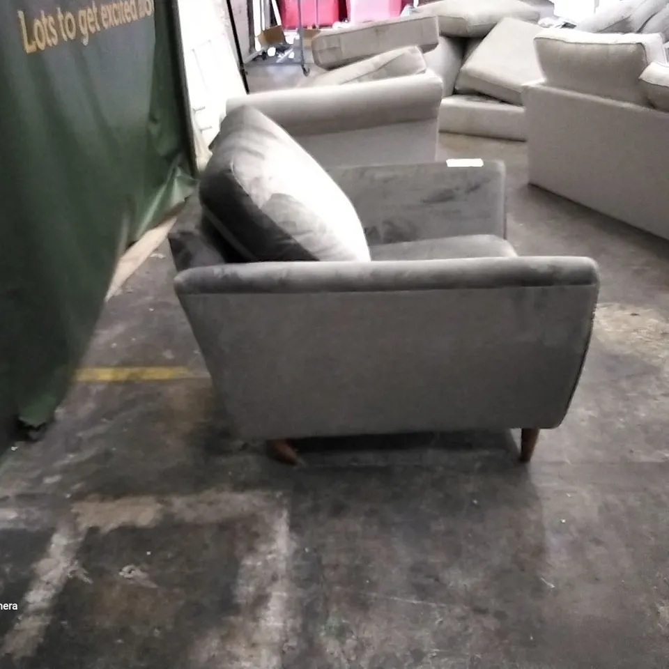 QUALITY DESIGNER HARDY EASY CHAIR PLUSES GRAY FABRIC