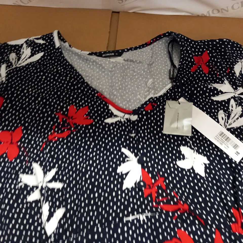 ROMAN NAVY SHORT SLEEVE DRESS - 18