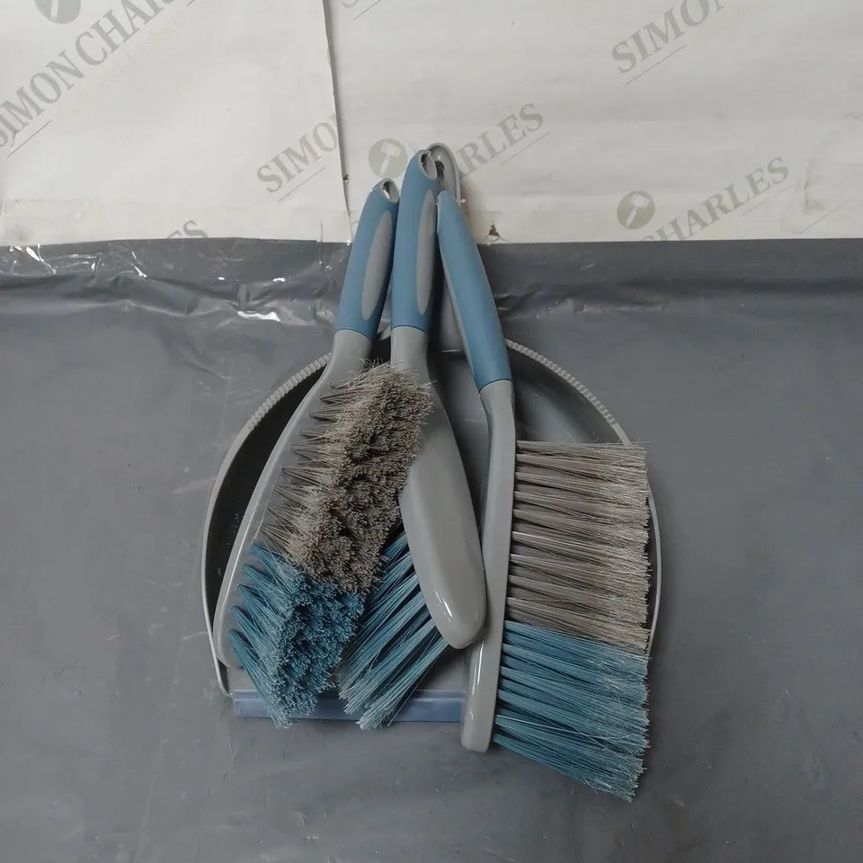 LOT OF 6 GEORGE HOME DUSTPAN AND BRUSH SETS GREY 