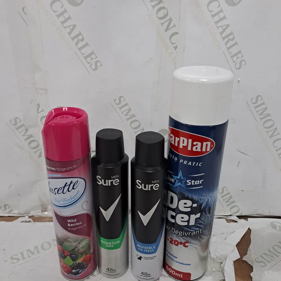 ASSORTED AEROSOLS TO INCLUDE HOUSE SPRAY , SURE BODY SPRAY , DE-ICER   ,  ETC - COLLECTION ONLY 