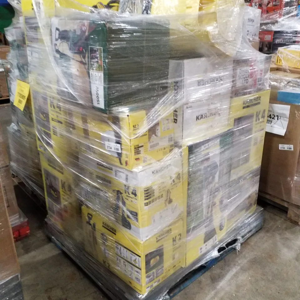 PALLET OF APPROXIMATELY 16 UNPROCESSED RAW RETURN KARCHER AND BOSCH GOODS TO INCLUDE;