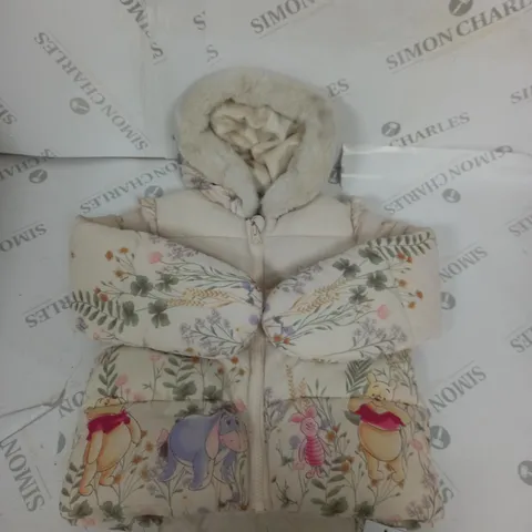 DISNEY WINNIE THE POOH PADDED COAT WITH FAUX FUR HOOD SIZE 12-18 MONTHS