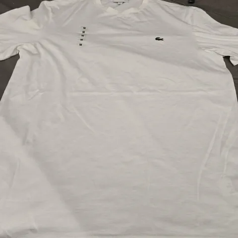 LACOSTE PLAIN LOGO T-SHIRT, WHITE - UK SIZE M