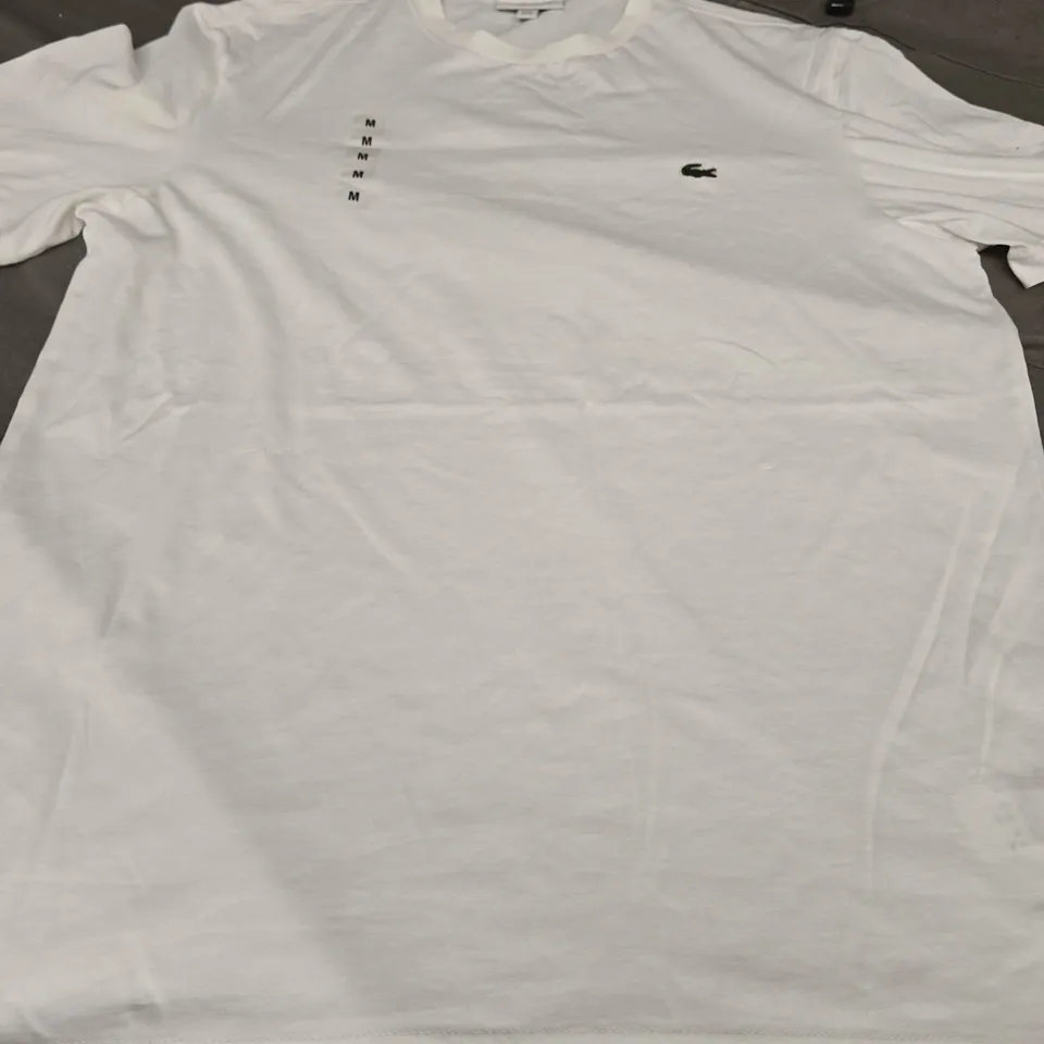 LACOSTE PLAIN LOGO T-SHIRT, WHITE - UK SIZE M