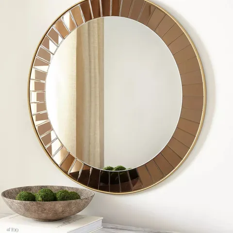 BOXED FLUTED ROUND MIRROR 80cm (1 BOX)