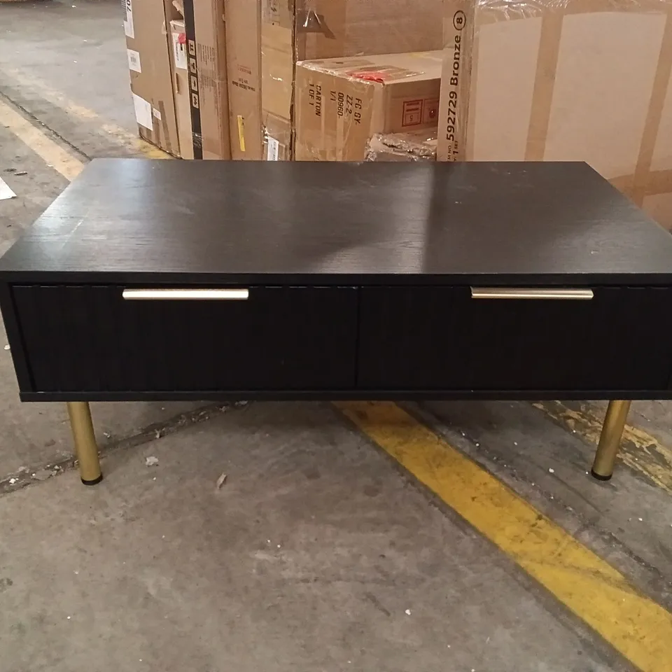 BOXED 2 DRAWER CABINET - BLACK 