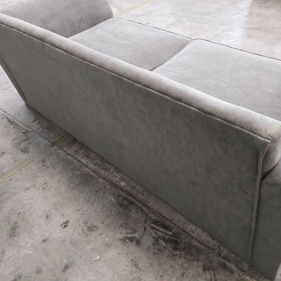DESIGNER THREE SEATER SOFA GREY FABRIC 