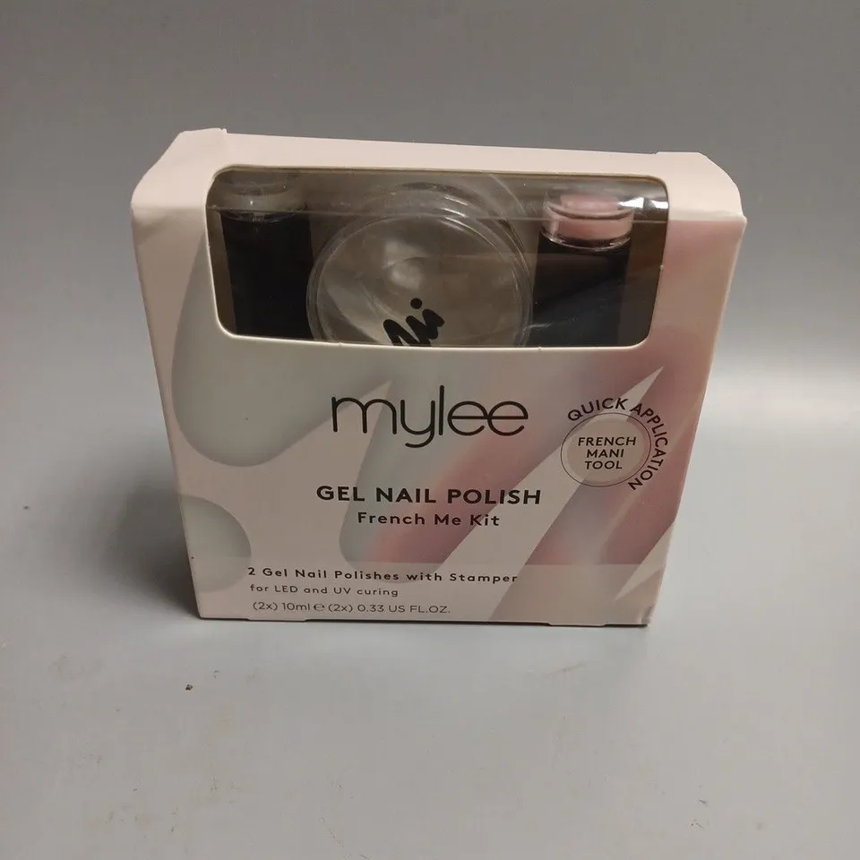 BOXED MYGEL FRENCH ME KIT CONTAINING TWO GEL POLISHES WITH STAMPER FOR LED AND UV CURING