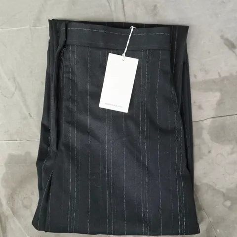 COS PINSTRIPE TROUSERS IN BLACK SIZE UK 14