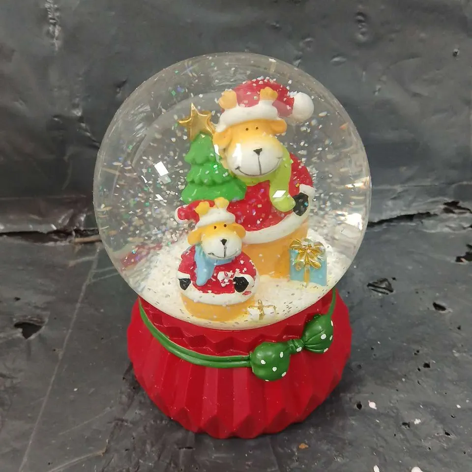 BOXED REINDEER FAMILY LED MUSICAL SNOWGLOBE 