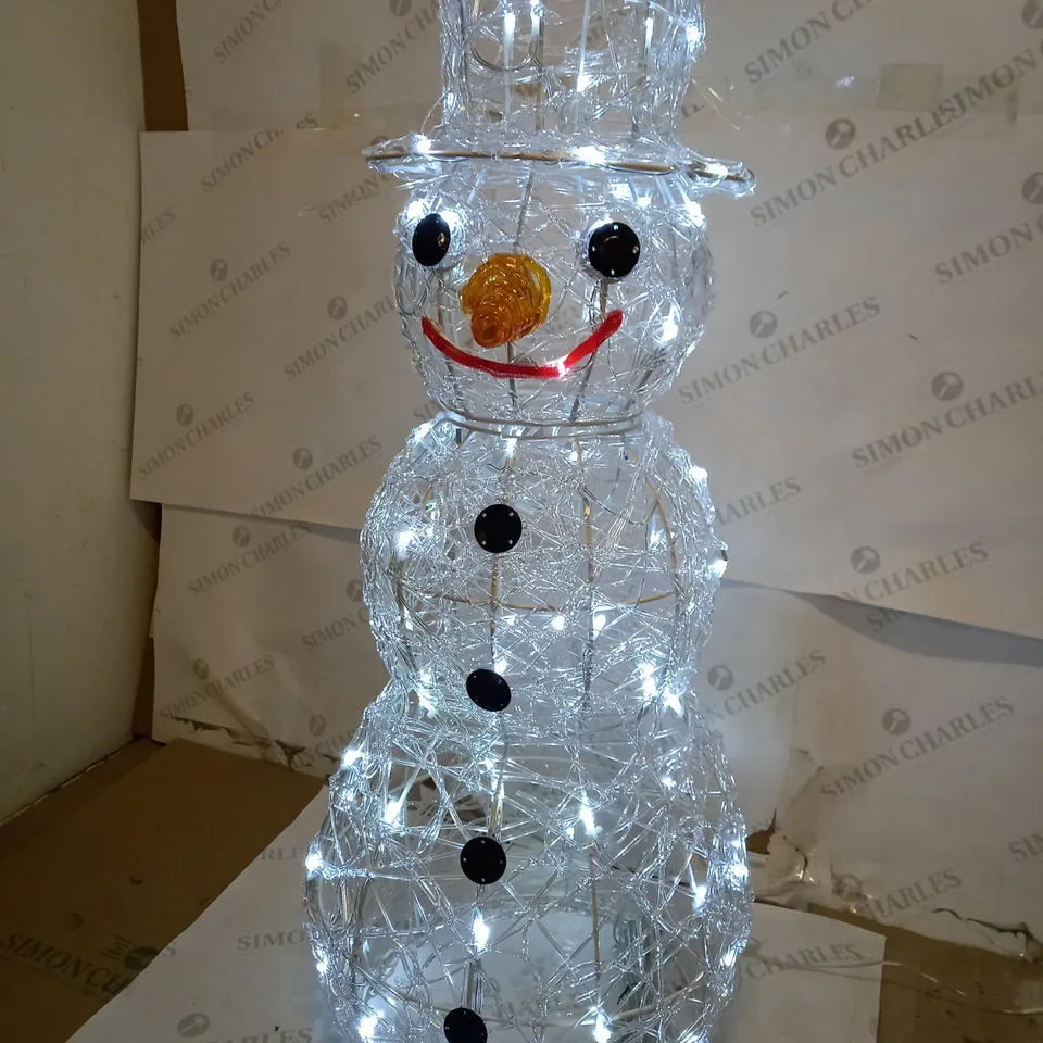 JOHN LEWIS OUTDOOR GLASS SNOWMAN LIGHT WHITE ICE LEDS