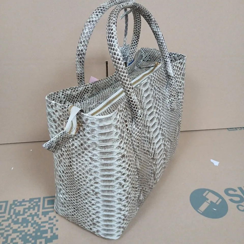 LA MAREY SNAKESKIN LEATHER TOTE BAG