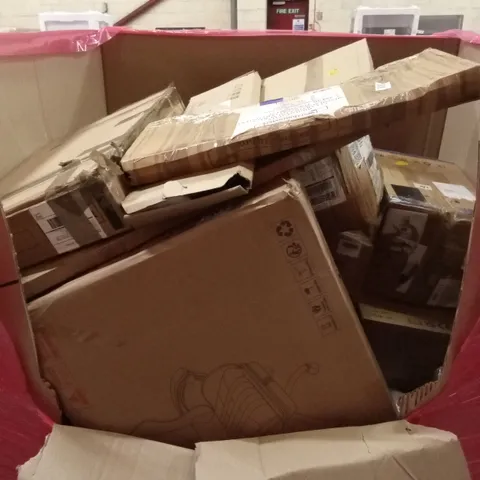 PALLET OF ASSORTED HOUSEHOLD GOODS AND PRODUCTS TO INCLUDE; OFFICE CHAIR, DEHUMIDIFIERS, BOXED FURNITURE ETC OFFICE 