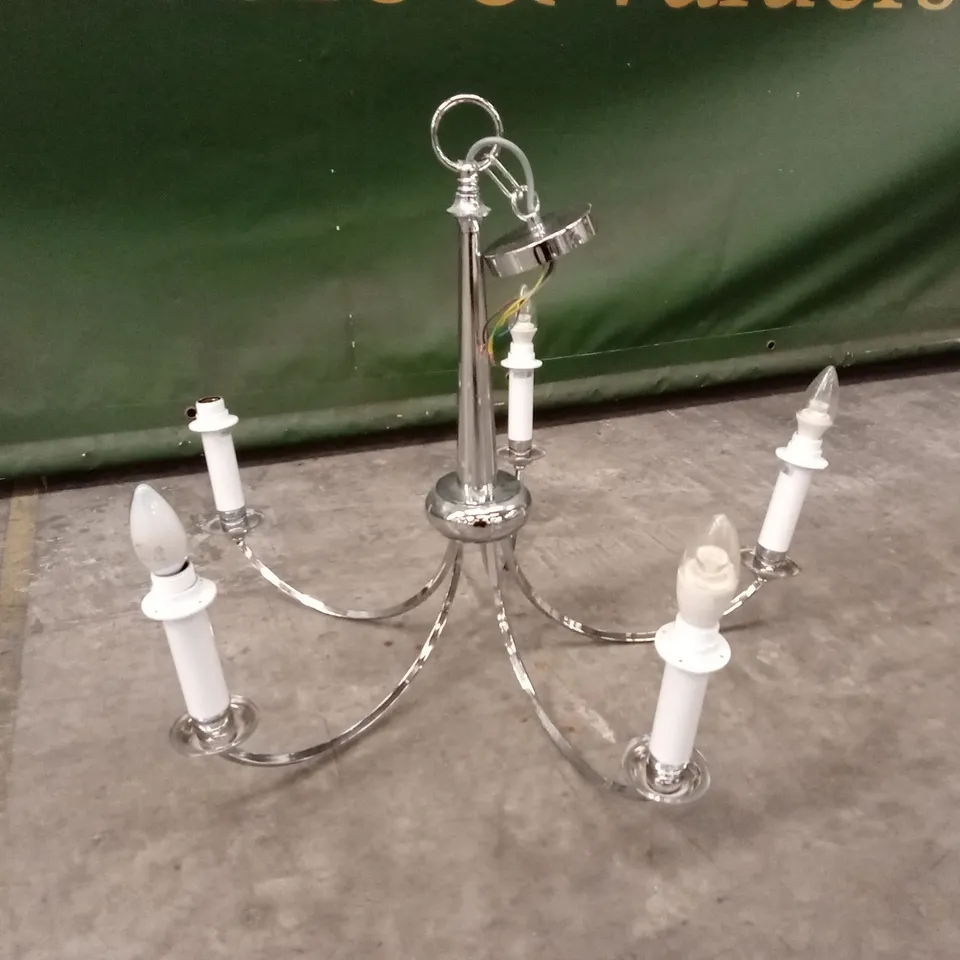 QUALITY DESIGNER SILVER CANDELABRA CEILING LIGHT