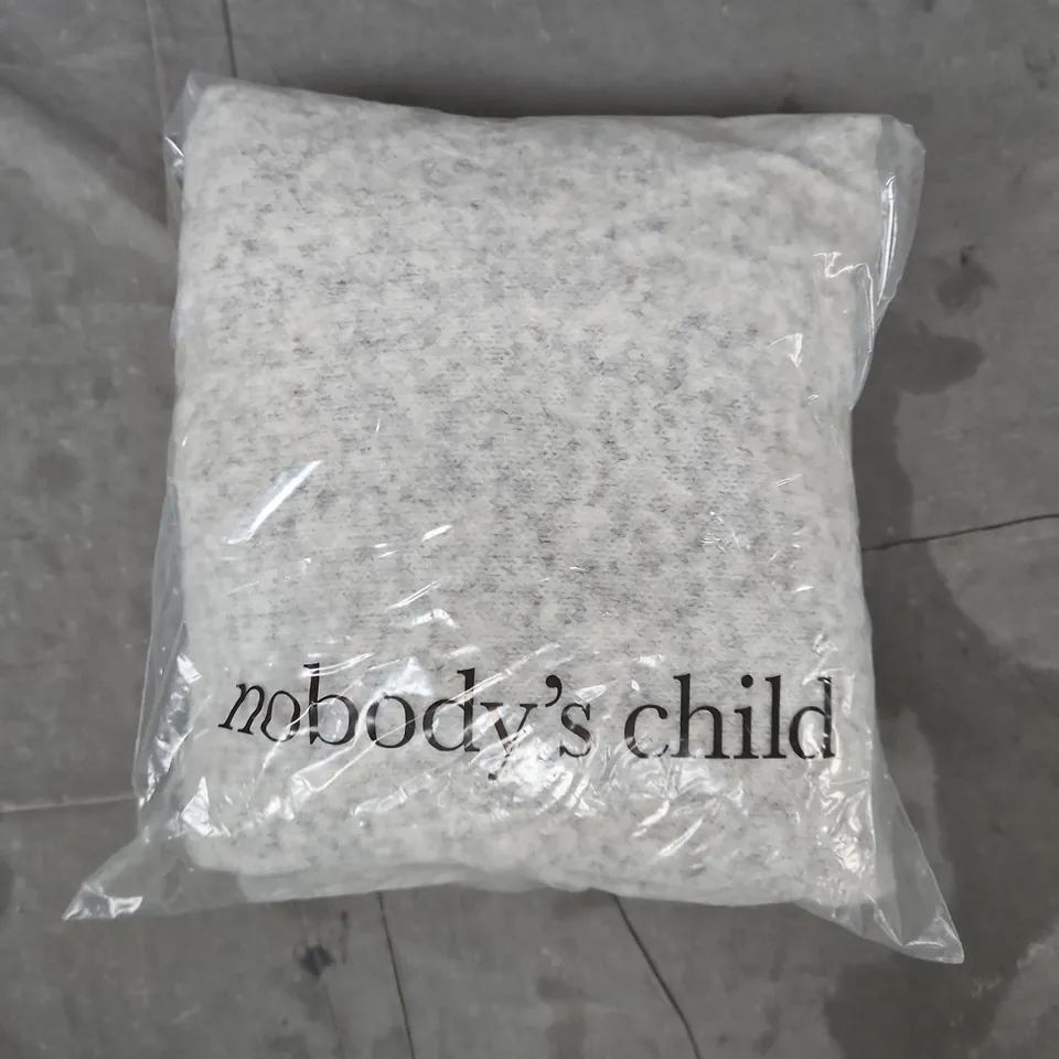 BAGGED NOBODY'S CHILD LL ROLL NECK RELAXED FIT JUMPER IN GREY SIZE XS