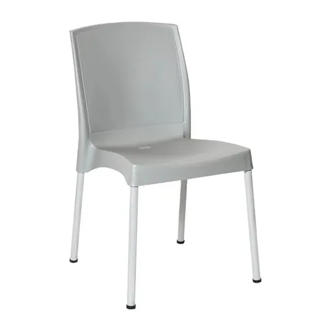 BOXED BOLERO ELEMENTS POLYPROPYLENE PLAIN SIDE CHAIRS GREY (4 PACK) - JA920