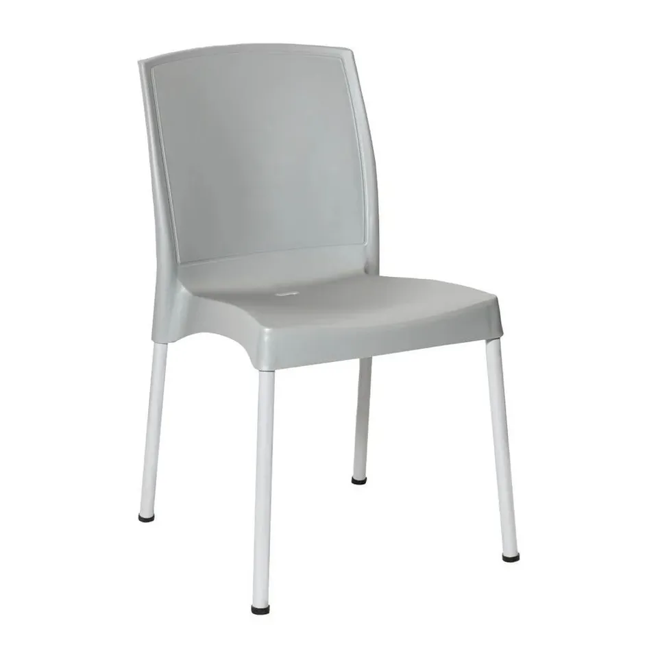 BOXED BOLERO ELEMENTS POLYPROPYLENE PLAIN SIDE CHAIRS GREY (4 PACK) - JA920