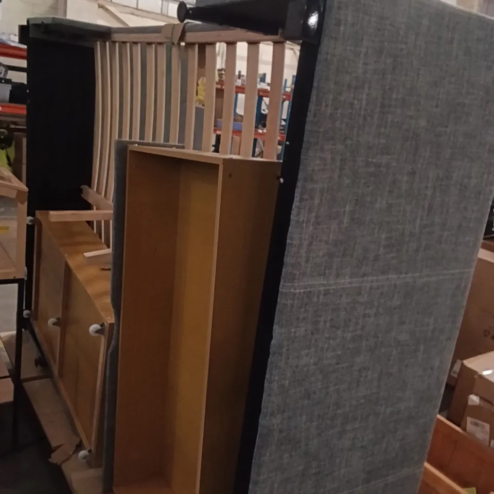 CALLISON UPHOLSTERED BED FRAME - KING SIZE - 2 ROLLING UNDER DRAWERS (3 PARTS)