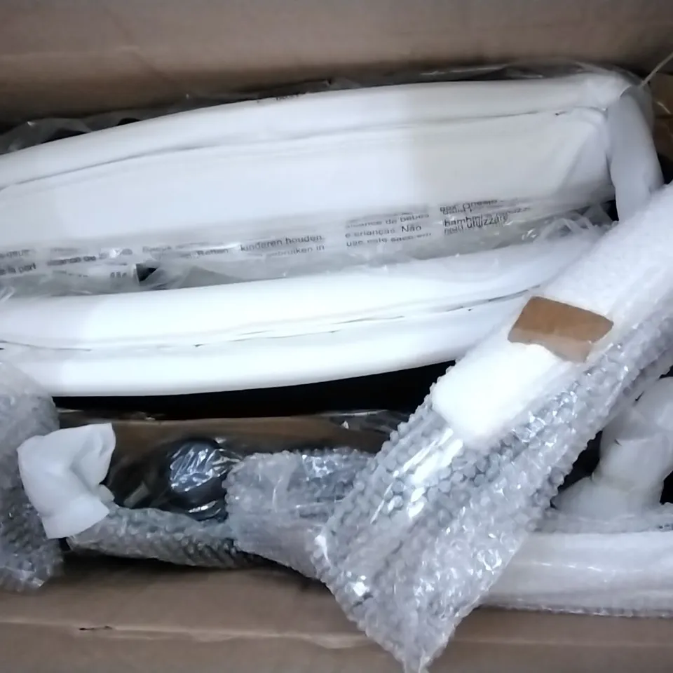 BOXED ERGONOMIC CONFERENCE CHAIR - WHITE/CHROME