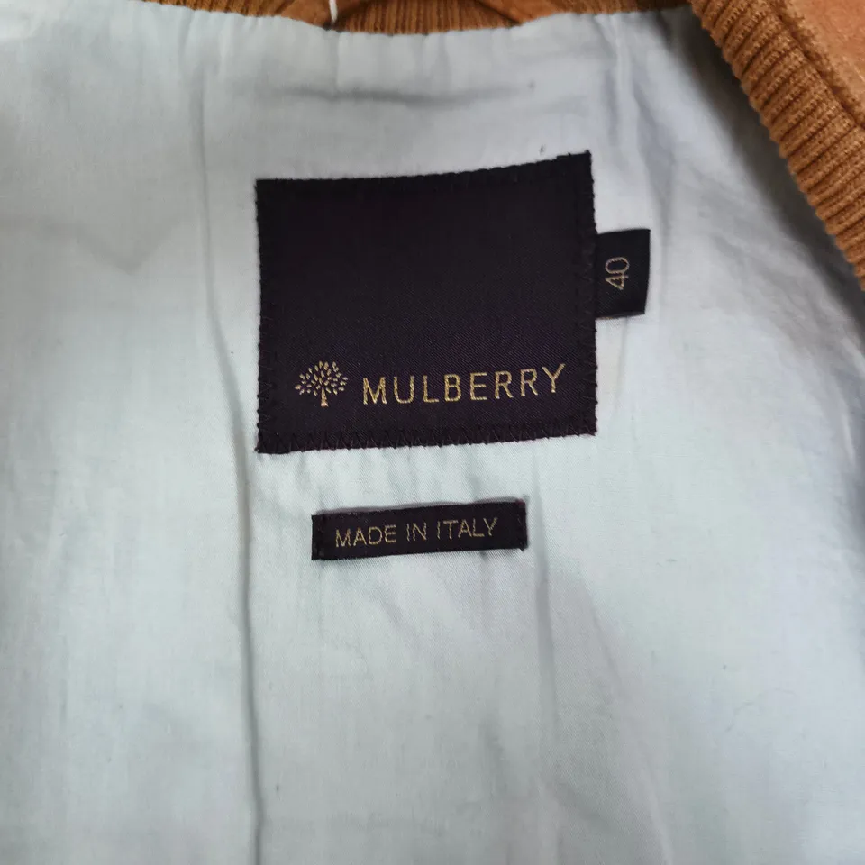 MULBERRY LEATHER JACKET – MADE IN ITALY, ORANGE, EU SIZE 40 (UK 12)