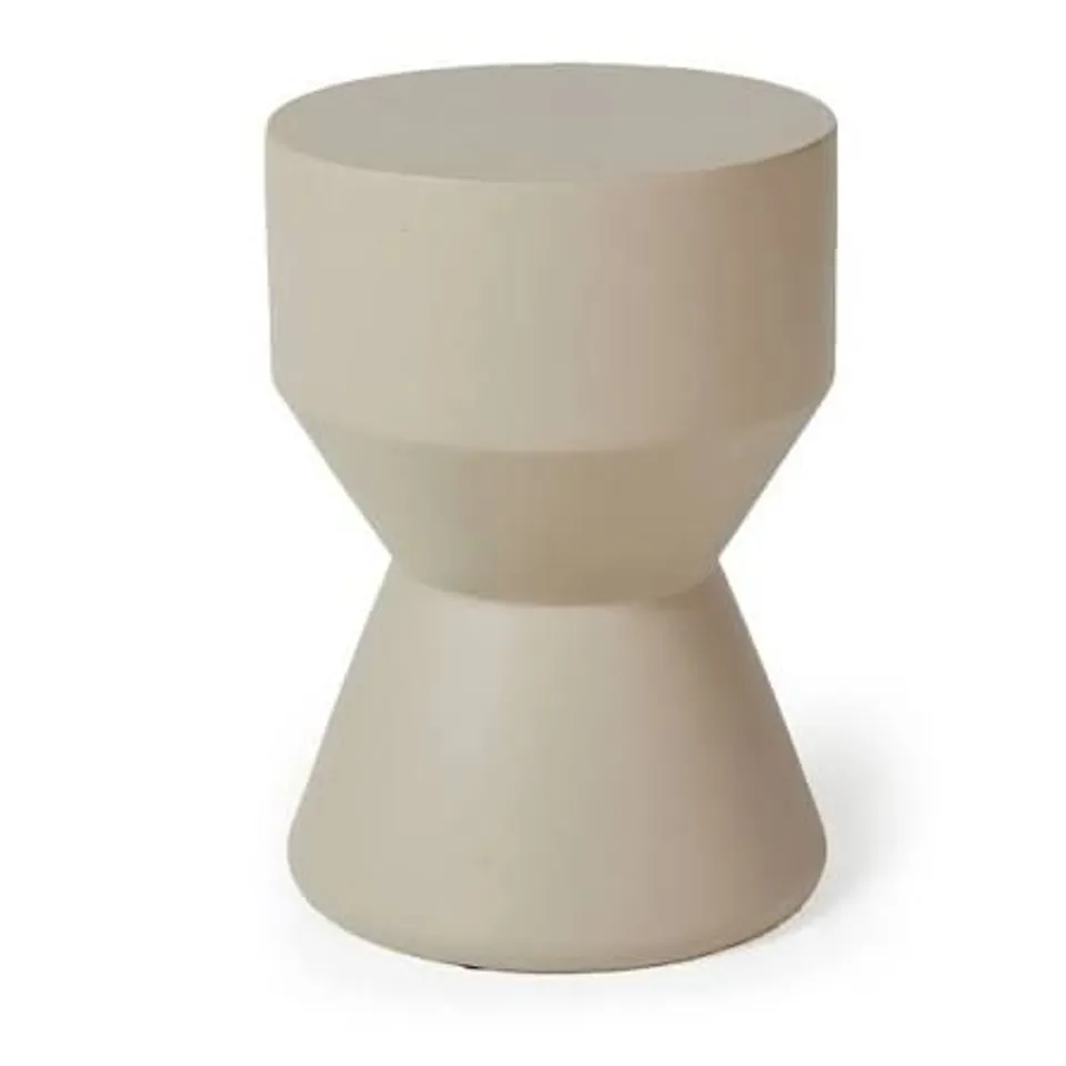 K BY KELLY HOPPEN INDOOR/OUTDOOR SIDE TABLE IN TAUPE