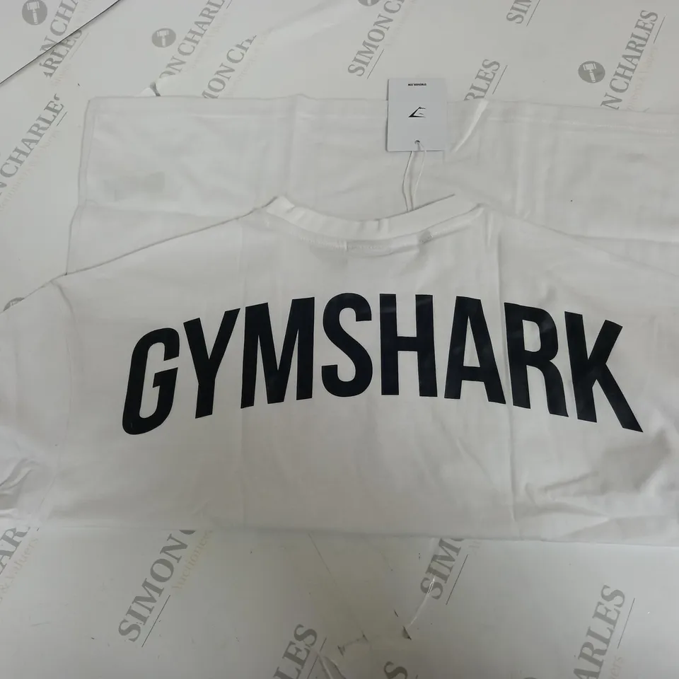 GYM SHARK POWER OVERSIZED T-SHIRT - WHITE - LARGE