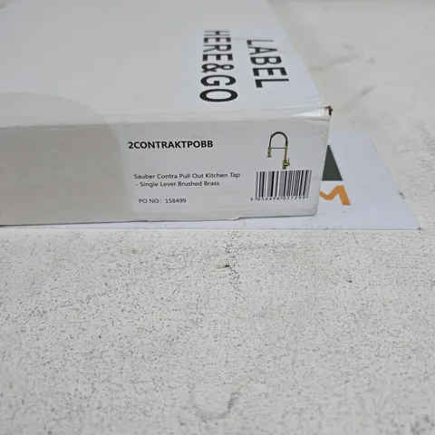 SAUBER CONTRA PULL OUT KITCHEN TAP SINGLE LEVER BRUSHED BRASS BOXED