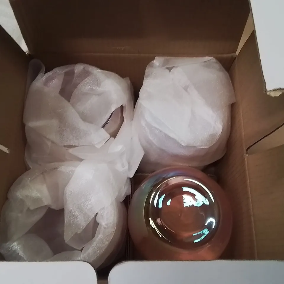BOXED FROSTED DECO SET OF 4 GLASS TUMBLERS