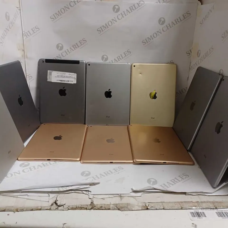 LOT OF 10 APPLE IPAD HARD SHELL CASES FOR VARYING MODELS TO INCLUDE A1567, A1566, A1893, ETC