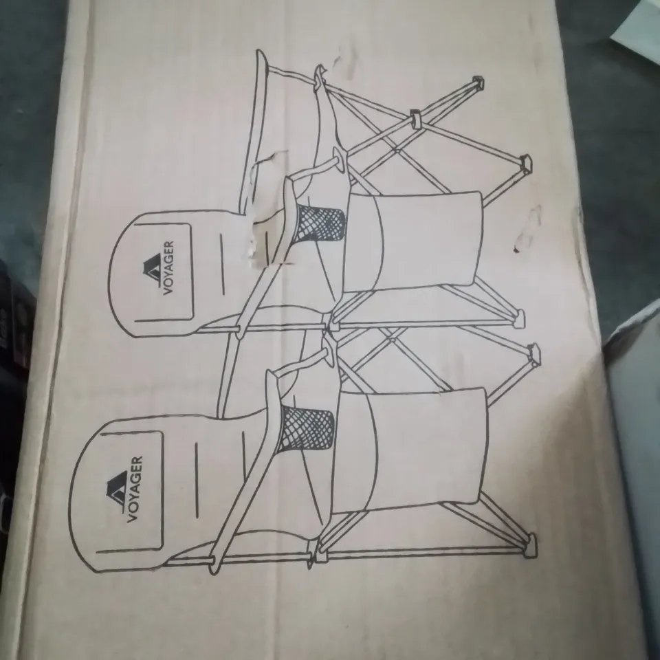 BOXED VOYAGER 2PK CAMPING CHAIR BLACK 
